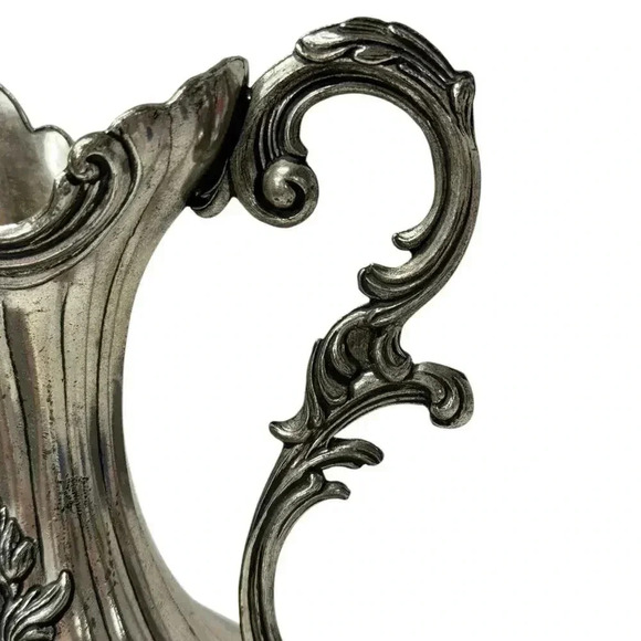PELTRATO Silver Plated Ewer Pitcher Made In Italy 95-100 Footed Ornate - Picture 3 of 9